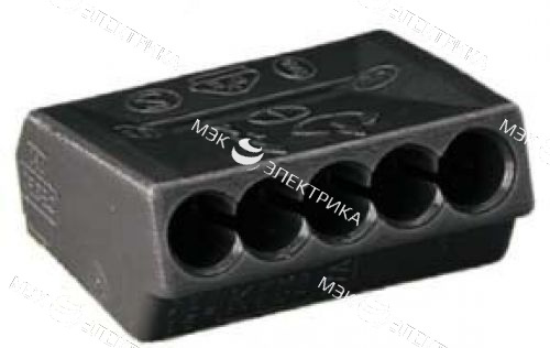 Клемма WAGO 273-205 на 5 провод.1-2,5мм (темносерый) 24А