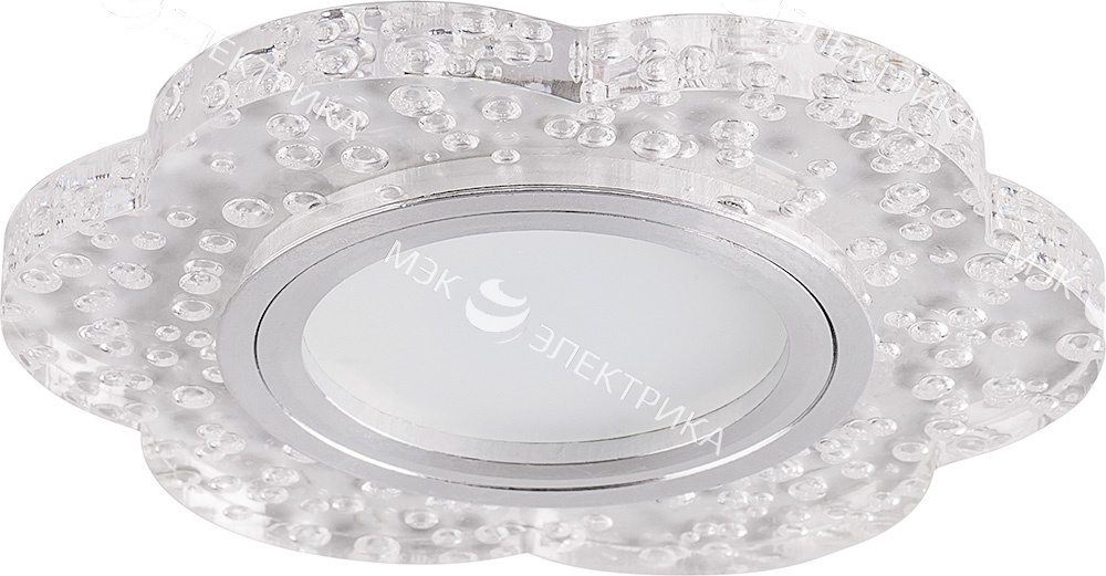 Светильник встраиваемый с разноцветной LED подсветкой Feron CD954 потолочный MR16 G5.3, прозрачный