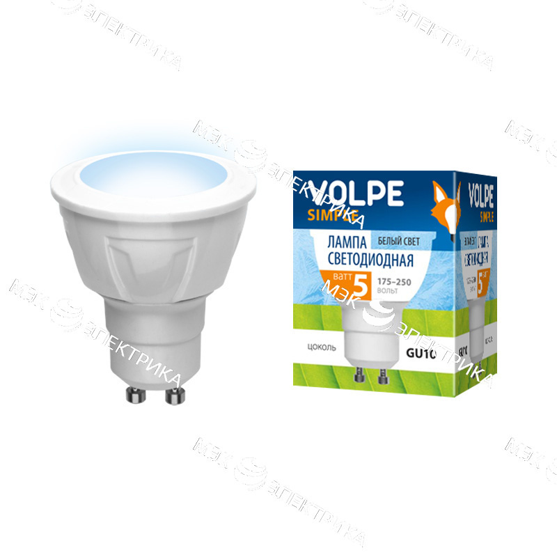 Лампа светодиодная GU10- 5W-JCDR/S белый Серия Simple Volpe