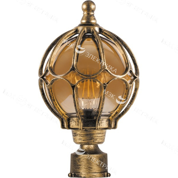 Светильник садово-парковый 60W 230V E27 черное золото, PL3803 "Сфера" Feron