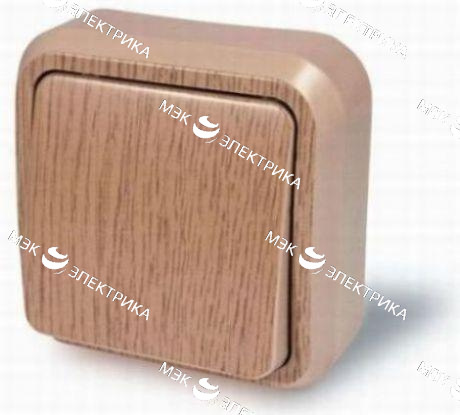 Выключатель открытой установки 1-клавишный А16-042 дуб greenel
