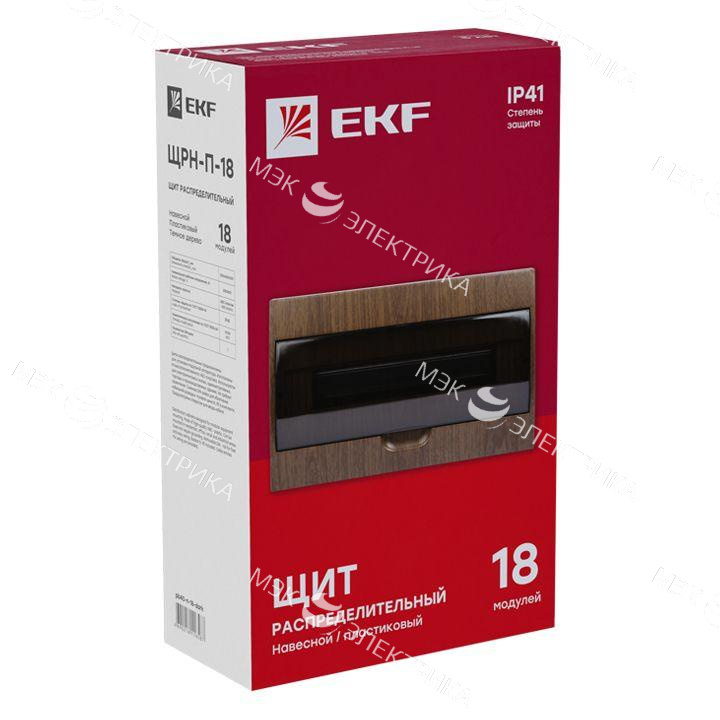 Щит ЩРН-П-18 IP41 темное дерево PROxima EKF pb40-n-18-dark