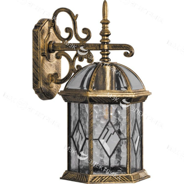 Светильник садово-парковый, 60W 230V E27 черное золото, PL131