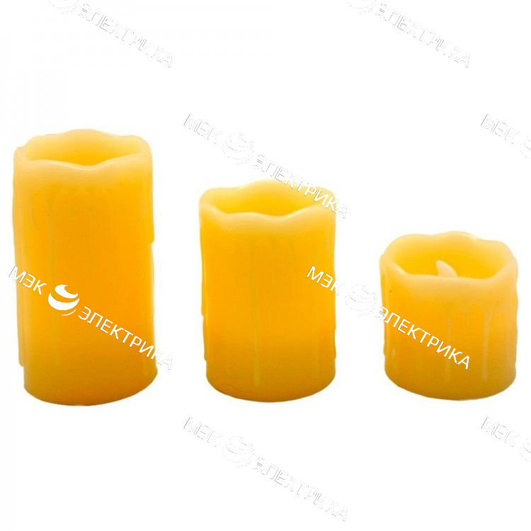 Светильник переносной "свеча" на батарейках CR2032, 3шт*1LED янтарный, FL076 Feron