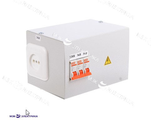 Ящик с понижающим трансформатором ЯТП - 0,25 220/36 IP65 (ОСО) (3авт) навесной