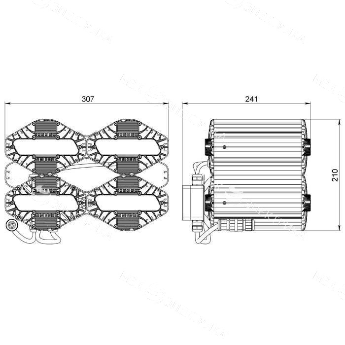 Светильник L-lego II 220/178/Г60/4.0K/L100/01/IKIX-34/220AC IP66 подвесное крепление LEDEL LII095