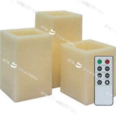 Светильник переносной "свеча" на батарейках ААА, 3шт*1LED янтарный, пульт в комплекте FL073 Feron