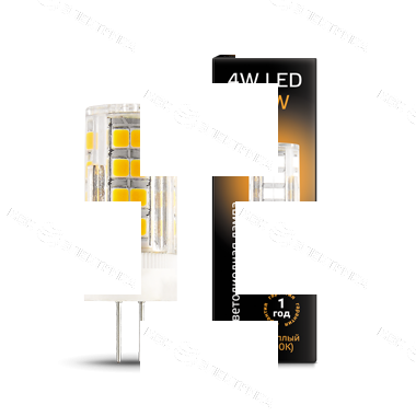 Лампа светодиодная G4-4W-2700K AC185-265V Gauss LED керамика