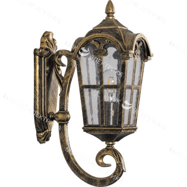 Светильник садово-парковый, 60W 230V E27 черное золото, PL102