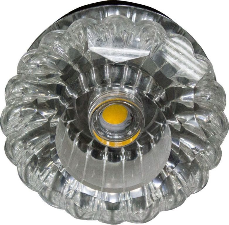 Светильник встраиваемый светодиодный Feron JD88 потолочный 10W 3000K прозрачный хром