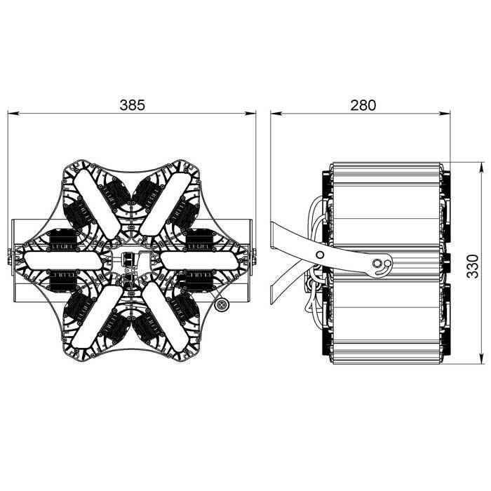 Светильник L-lego II 330 banner/270/К15/5.0K/01/L100/IKIX-66/220AC IP66 поворотное крепление LEDEL L
