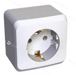 Евр.розетка о/п 1м Этюд ,белый,IP44 
