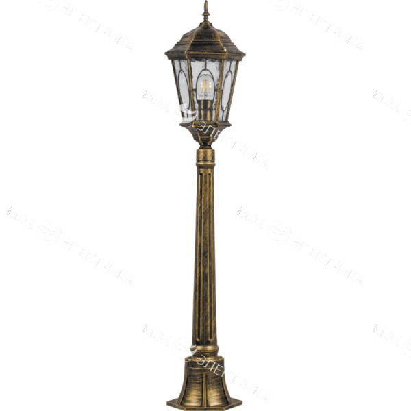 Светильник садово-парковый, 60W 230V E27 черное золото, PL155