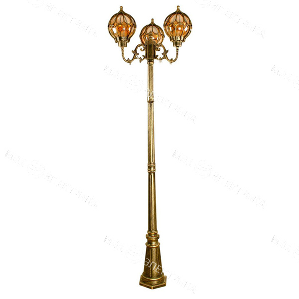 Светильник садово-парковый, 3*60W 230V E27 черное золото, IP44, PL3709