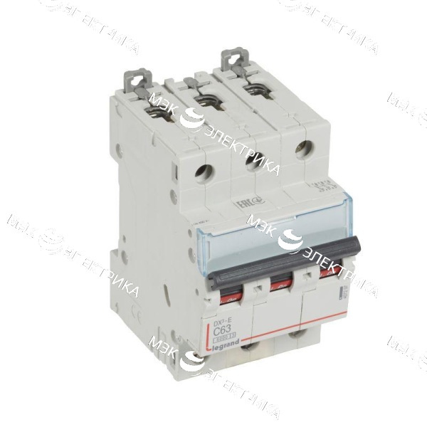 Выключатель автоматический модульный 3п C 63А 6кА DX3-E 6000 3мод. 230/400В Leg 407297