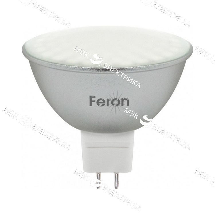 Лампа светодиодная G5.3-7W-6400K MR16 230V матовая LB-26 FERON
