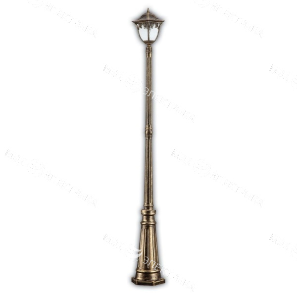 Светильник садово-парковый 100W 230V E27 2,15M черное золото, PL4087 "Афина" Feron