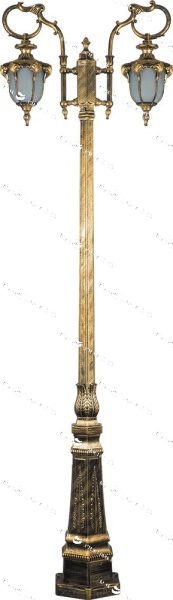 Светильник садово-парковый 2*60W 230V E27 черное золото, PL4048 "Флоренция" Feron