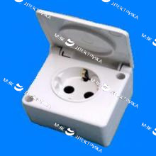 Розетка 1.ОП РА 16-004 (IP44) Орша с крышкой