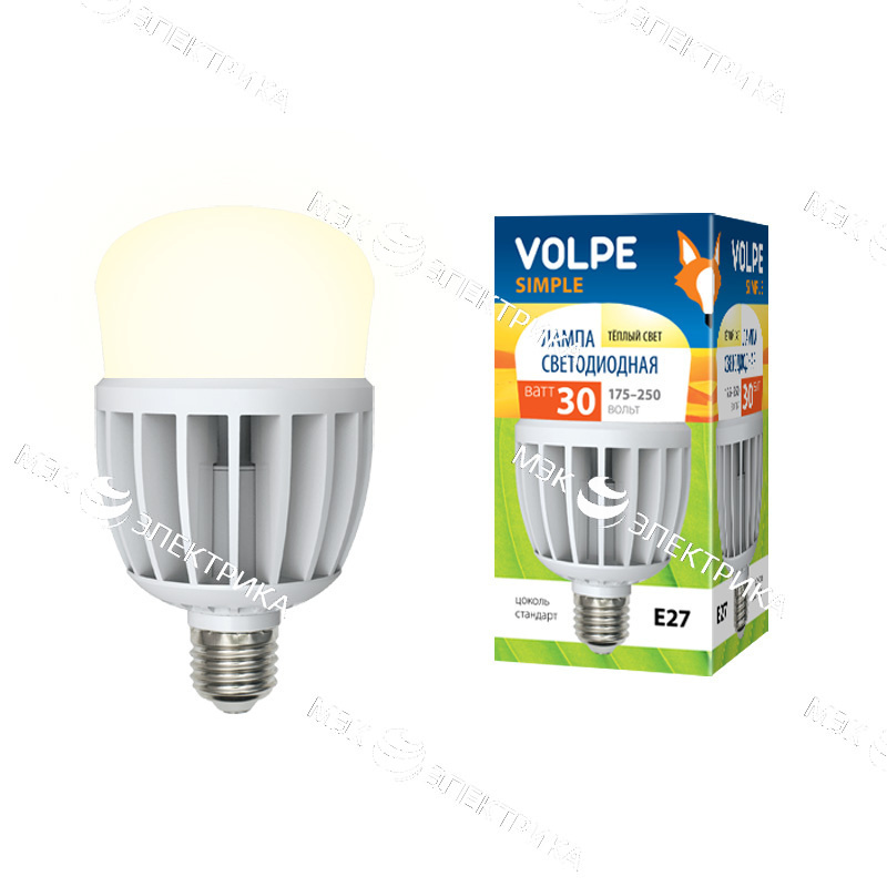 Лампа светодиодная LED-M80-30W/WW/E27/FR/S картон VOLPE 10810