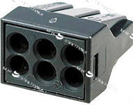 Клемма WAGO 773-306 на 6 провод.1-2,5мм (темносерый) 24А с/п(снят)