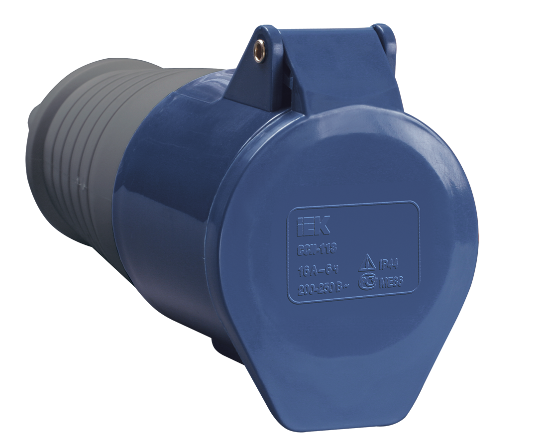 Розетка кабельная 16А 220В 2P+PЕ ССИ-213 IP44 IEK PSR21-016-3