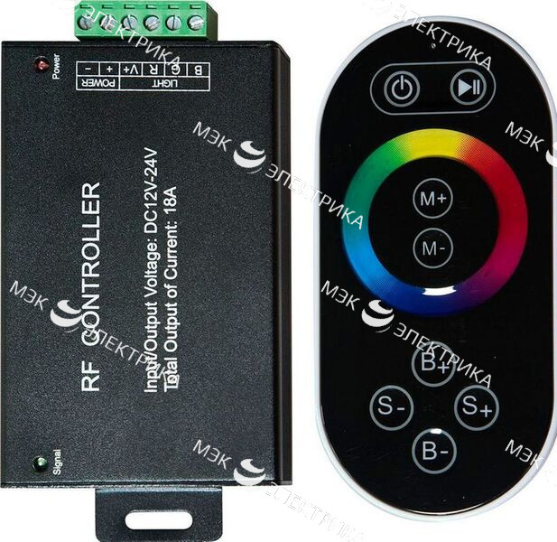 Контроллер для светодиодной ленты с П/У черный, 18А12-24V, LD55