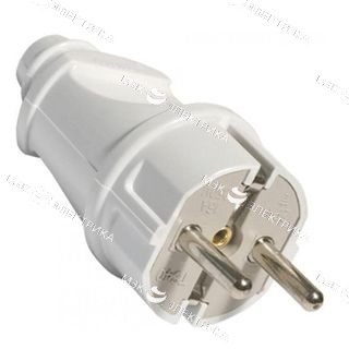 Вилка евростандарт прямая белая 16А