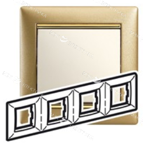 Рамка 4-м Valena горизонт. матов. зол. Leg 770304