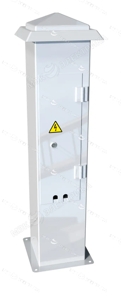 Стойка уличная с розетками из нержавеющей стали с дверцей и 4 розетками IP54 белый