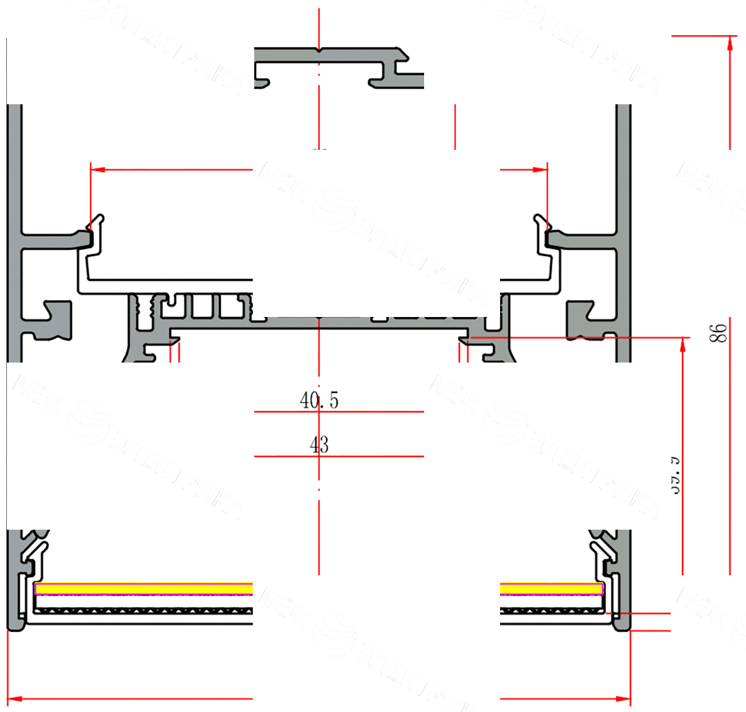 Профиль алюминиевый Lumker L9086