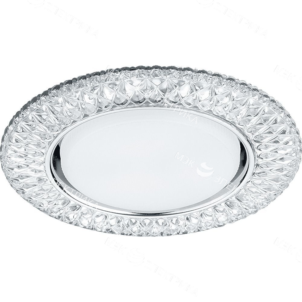 Светильник потолочный встраиваемый со светодиодной подсветкой 20LED*2835 SMD 4000K, 15W GX53, без лампы, прозрачный, хром CD4043 с драйвером в комплекте