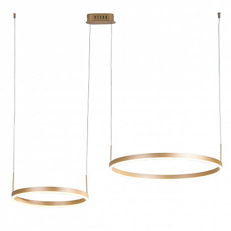 Подвесной светильник димируемый Тор 08219,33P_KL (3000К) мат. золото D60+40 h110 LED 60W Kink Light