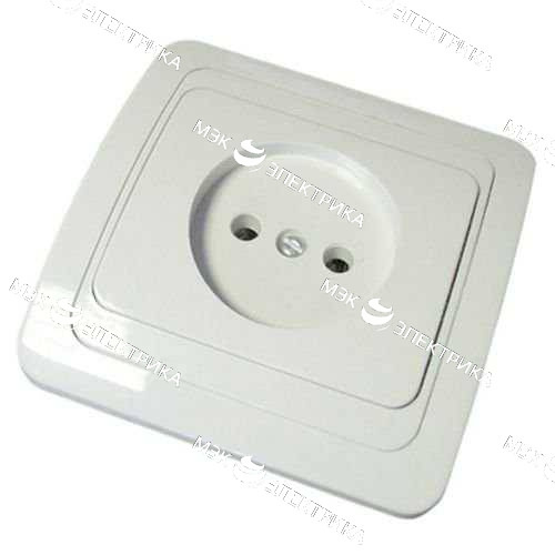 Розетка 1м скр/п б/з белая "ВАЛЕРИ"