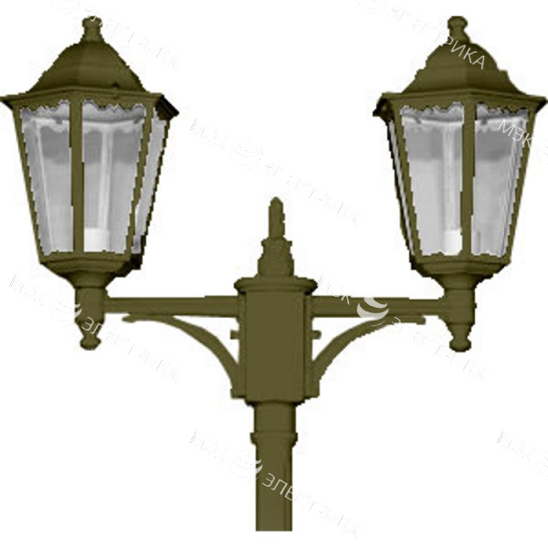 Светильник садово-парковый, 2*100W 230V E27 черное золото, 6214/PL6214