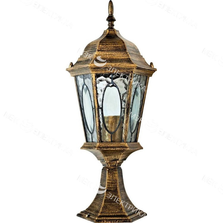 Светильник садово-парковый, 60W 230V E27 черное золото, PL162