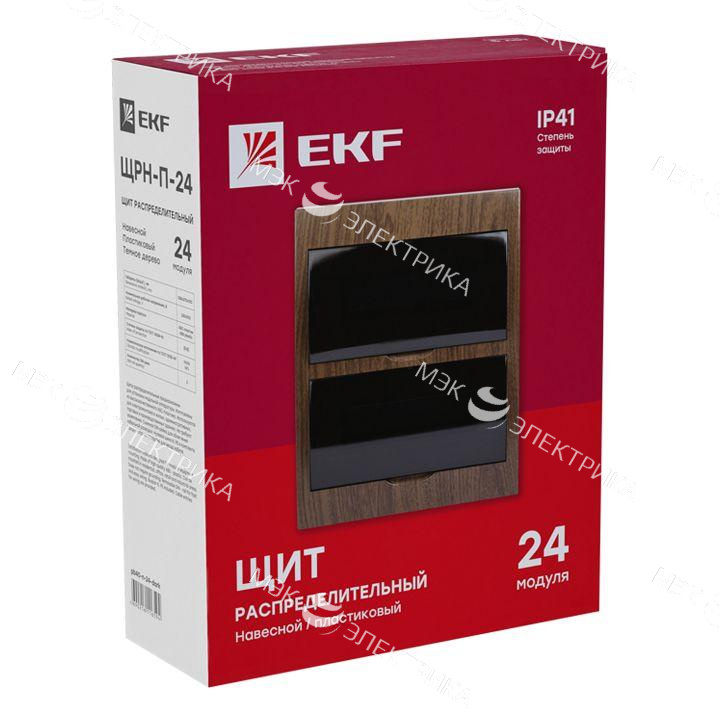Щит ЩРН-П-24 IP41 темное дерево PROxima EKF pb40-n-24-dark