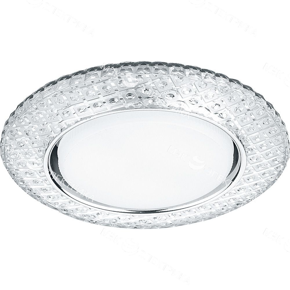 Светильник потолочный встраиваемый со светодиодной подсветкой 20LED*2835 SMD 4000K, 15W GX53, без лампы, прозрачный, хром CD4042 с драйвером в комплекте