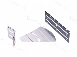 Угол для лотка горизонтальный изменяемый 0-45град. 80х80 алюм. 1.5мм СРО в компл. с крепежн. элемент