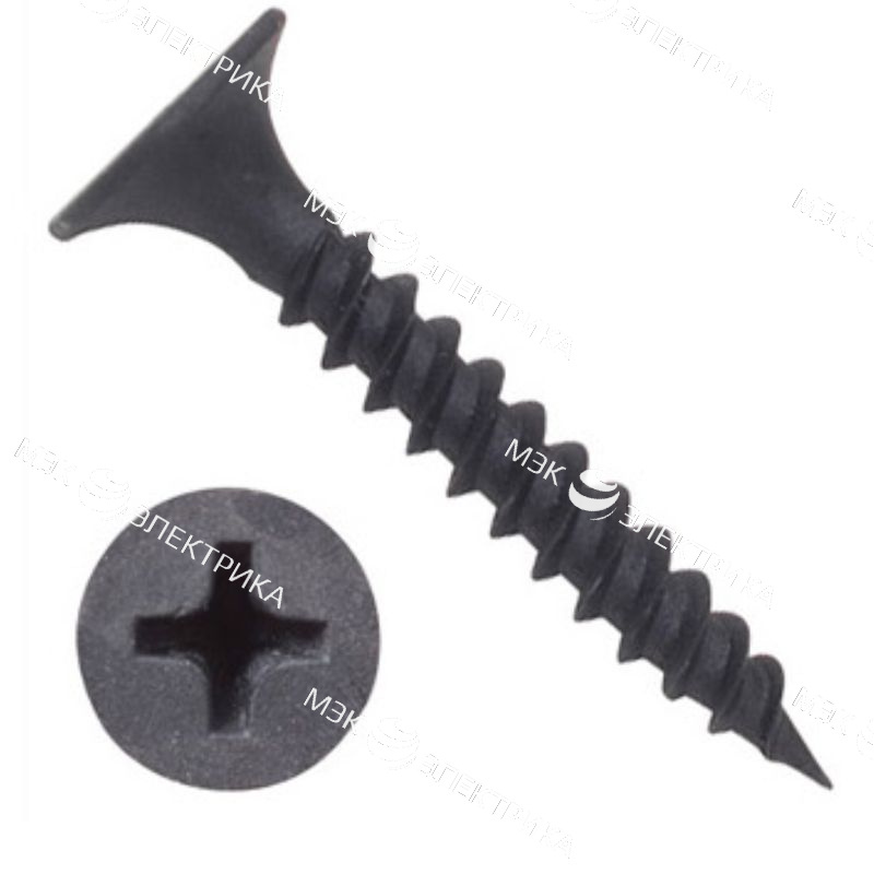 Саморез фосфативный 3,5х35,острый,потай,РН2,редкий шаг