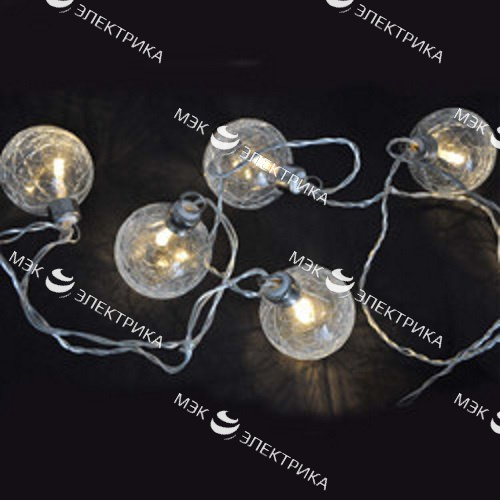 Гирлянда "шары стеклянные серебряные", CL110 