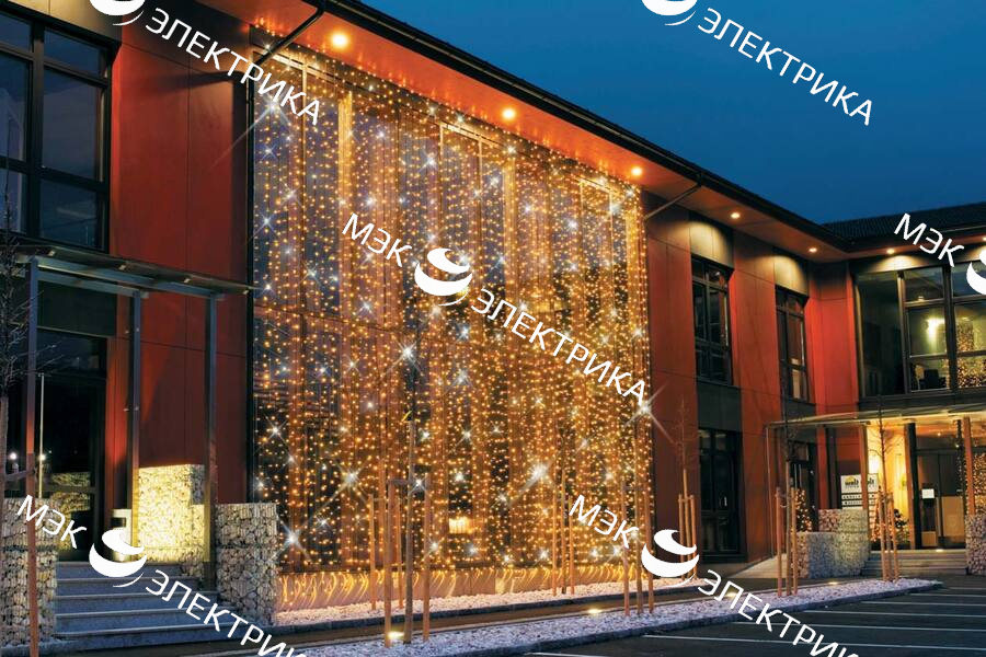 Гирлянда светодиодная "Занавес" теплый белый, CL12 20 подвесов