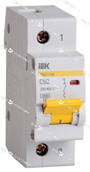 Выключатель автоматический модульный 1п C 50А 10кА ВА47-100 KARAT IEK MVA40-1-050-C
