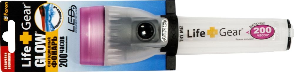 Фонарь 2 Leds розовый 3*AA, TL021