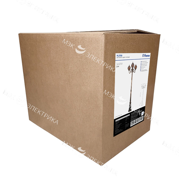 Светильник садово-парковый, 3*60W 230V E27 черное золото, IP44, PL3709