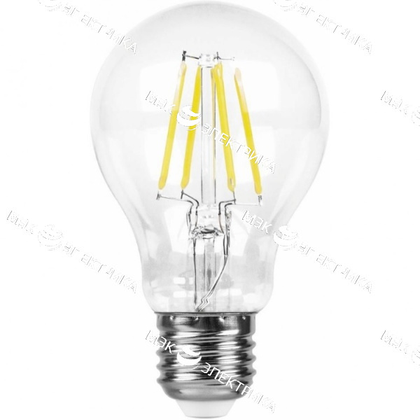 Лампа светодиодная E27- 9W-2700К LB-63 (шар прозрачный) Feron