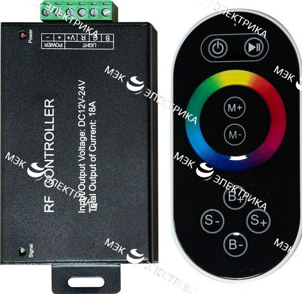Контроллер для светодиодной ленты с П/У черный, 18А12-24V, LD55
