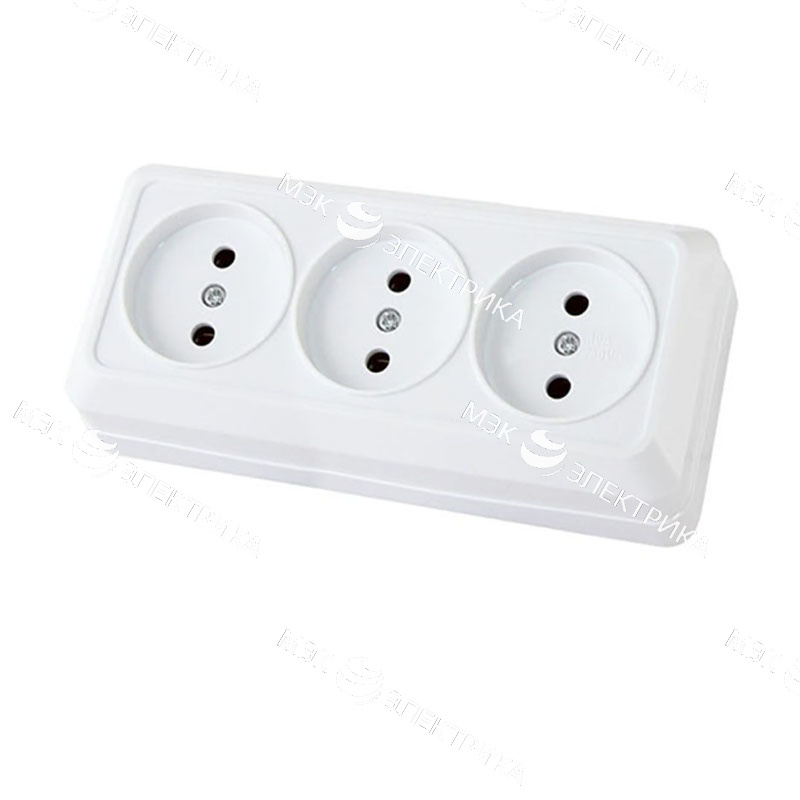 Беларусь Розетка трехместная наружная с заземлением РА16-276 (PА16-276)