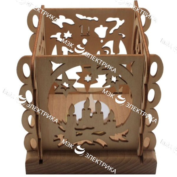 Деревянная фигура с светодиодной свечой "Подсвечник", LT092