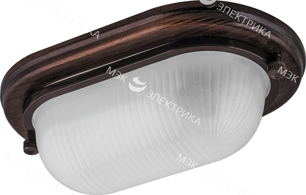Светильник накладной IP54, 220V 60Вт Е27, дерево, орех, овал НБО 04-60-021
